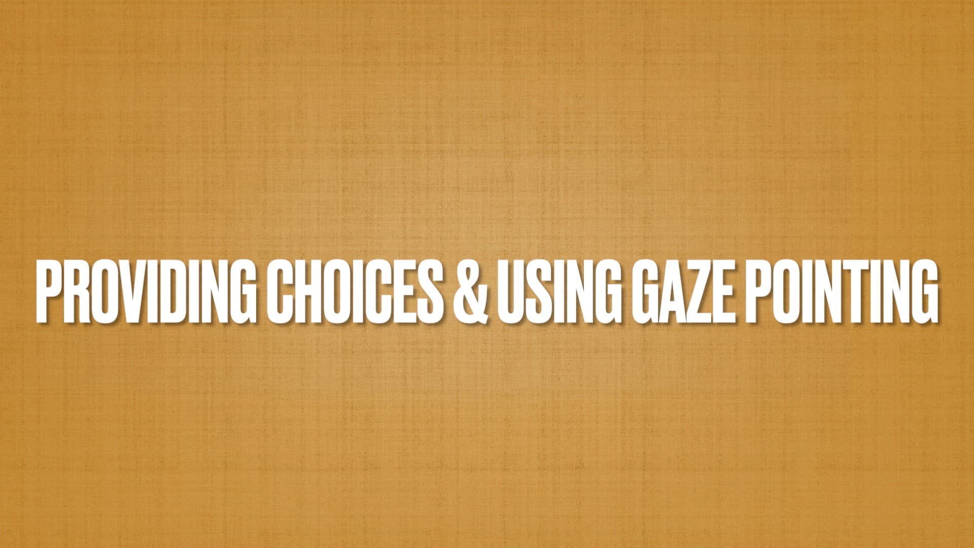 Empowering Independence: Using Gaze Pointing for Providing Choices
